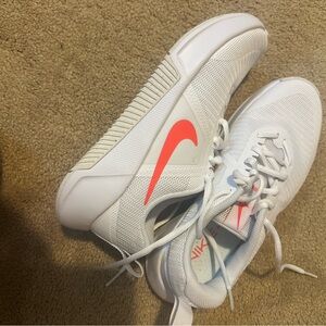 Nike White and ORANGE Athletic Shoes